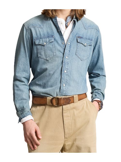 rl icon shrt-long sleeve-sportshirt Polo Ralph Lauren | 710703936001RL WESTERN